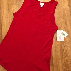 LuLaRoe solid red tank top